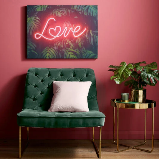 Tropical Neon Love Wall Art