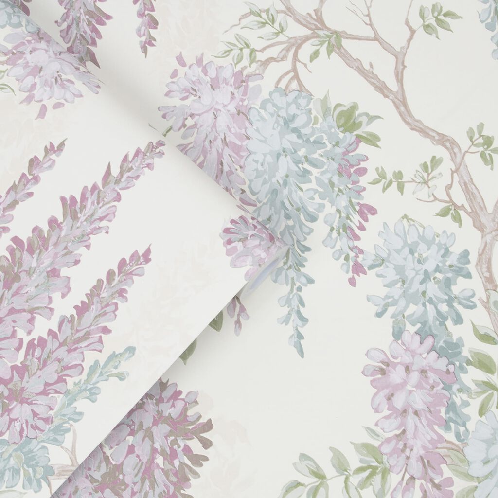 laura ashley wisteria garden duck egg wallpaper