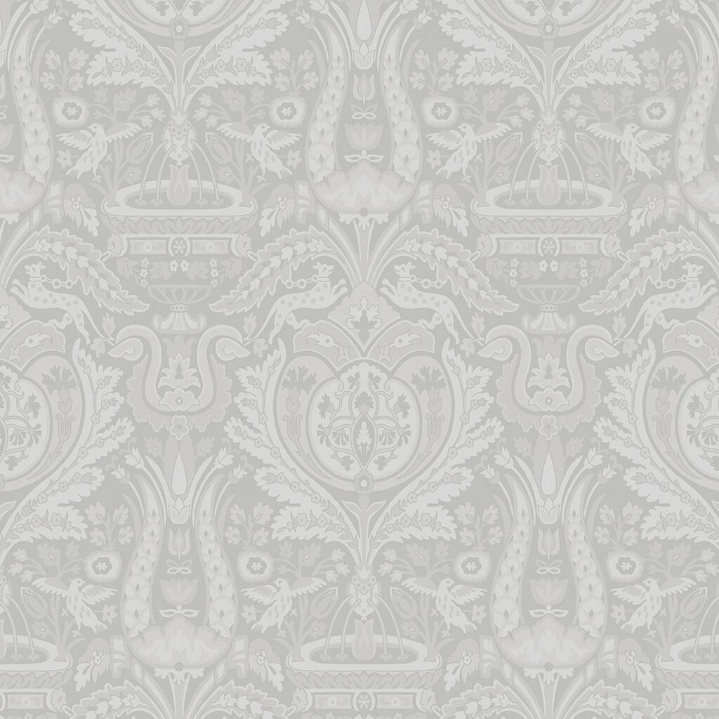 laura ashley heraldic damask slate grey wallpaper