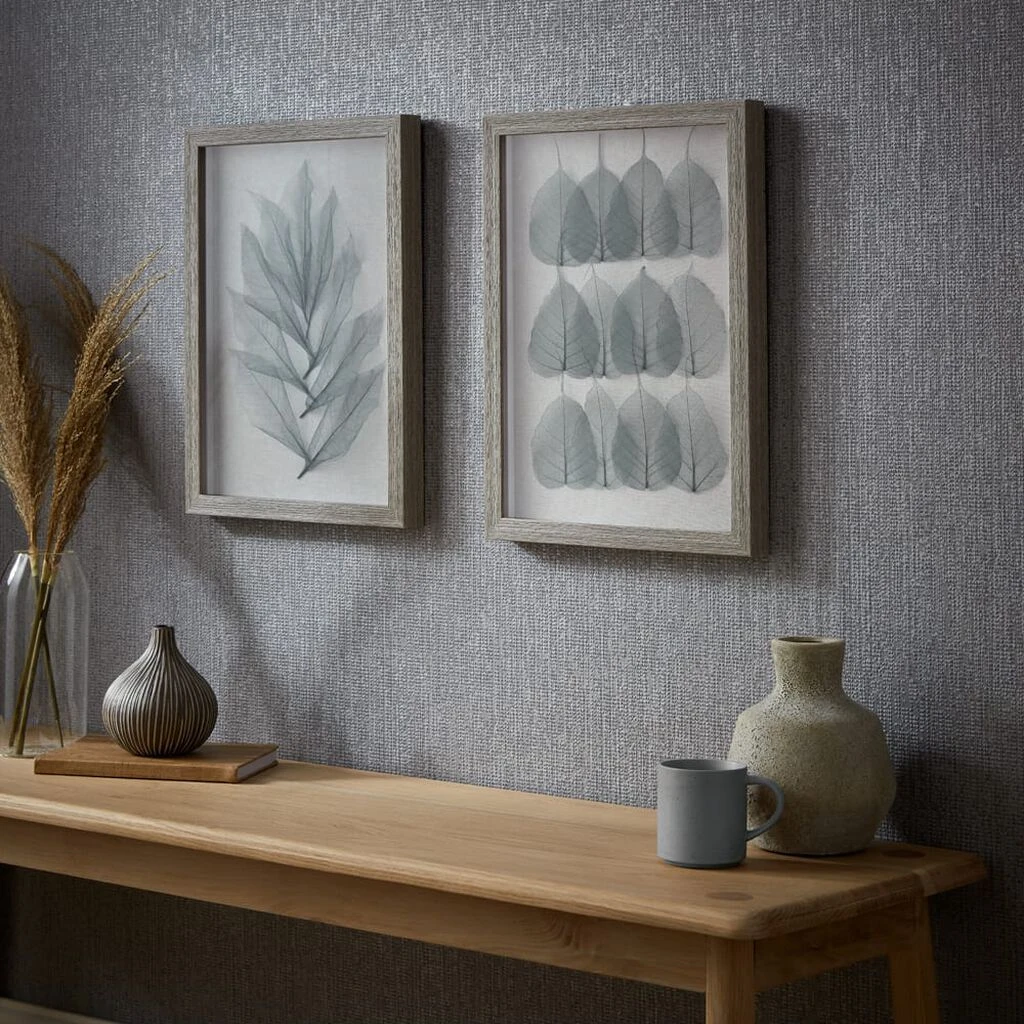 delicate leaves duo framed art