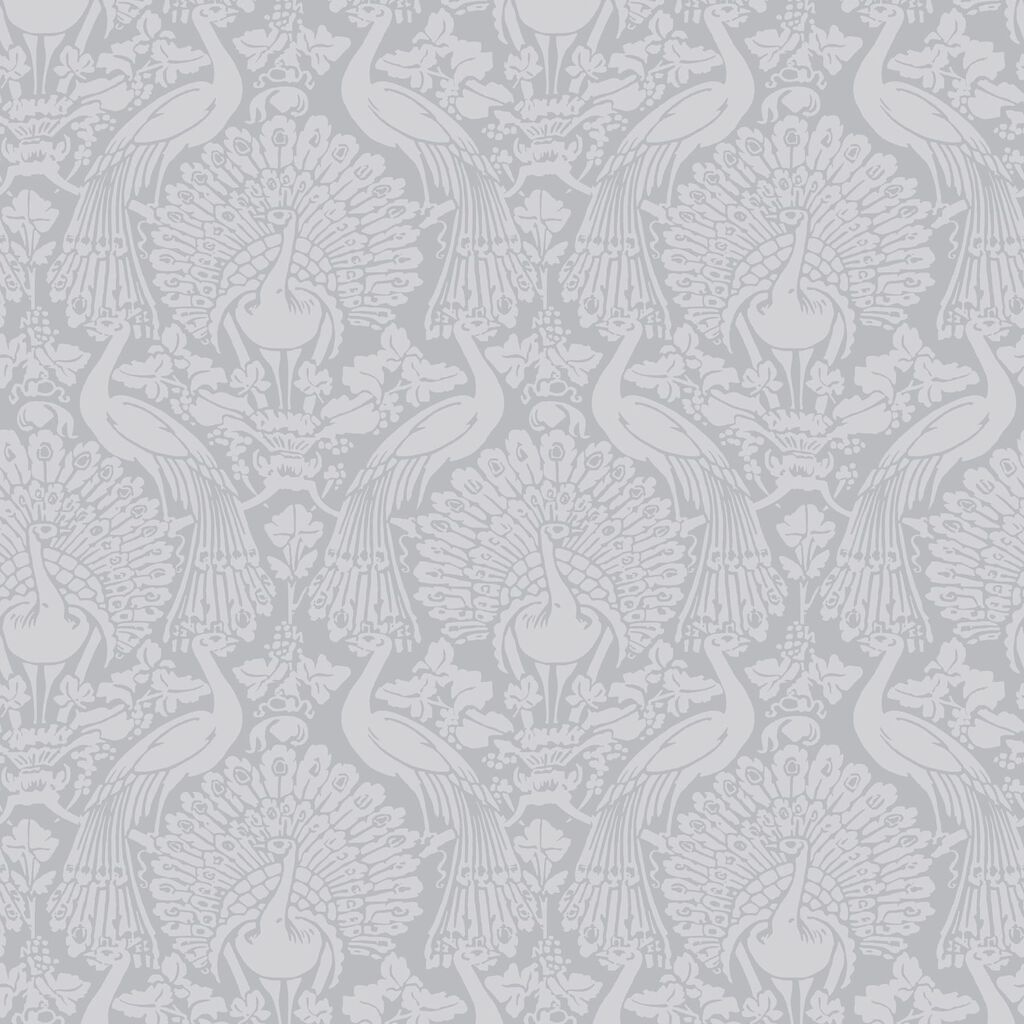 laura ashley peacock damask pale slate wallpaper