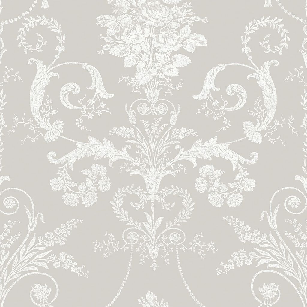 laura ashley josette white & dove grey wallpaper