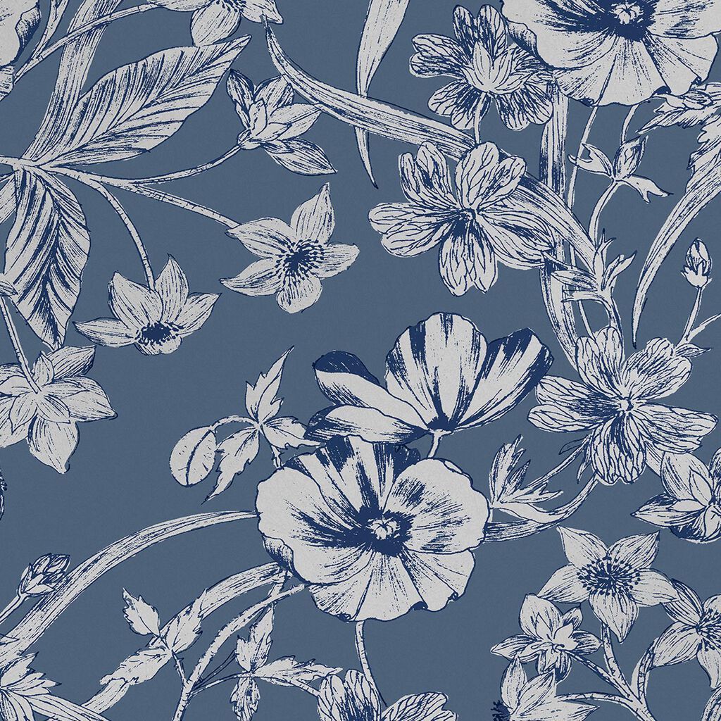 laura ashley summerhill midnight blue wallpaper