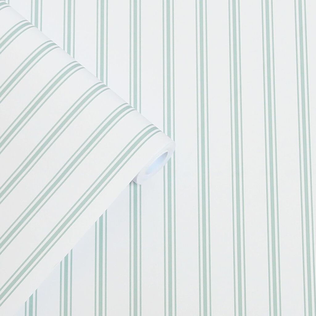 laura ashley farnworth stripe sage green wallpaper