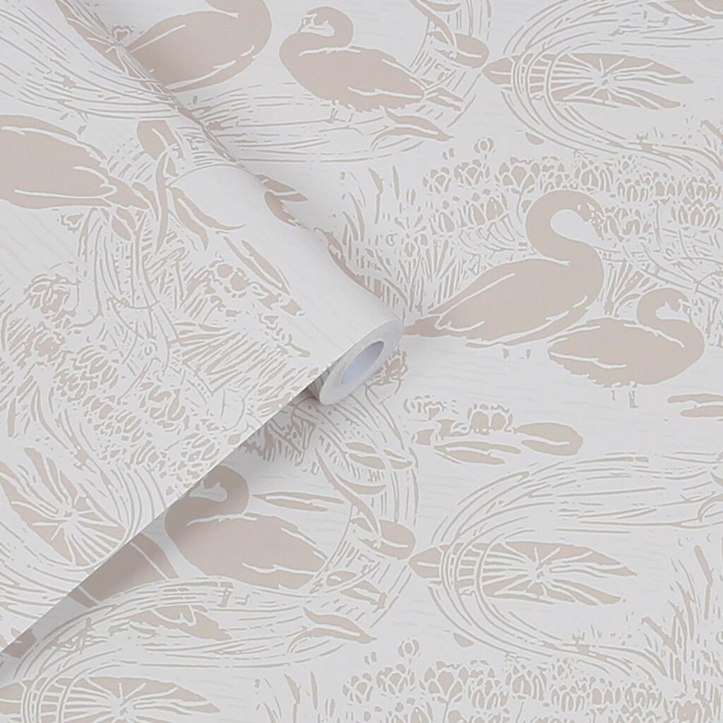 laura ashley swans dove grey wallpaper