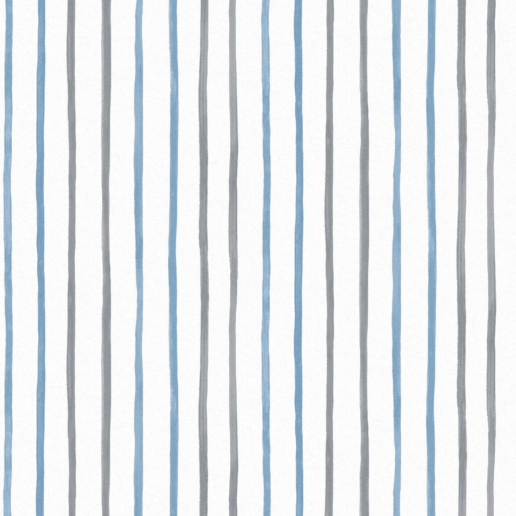 Laura Ashley Painterly Stripe Blue Wallpaper