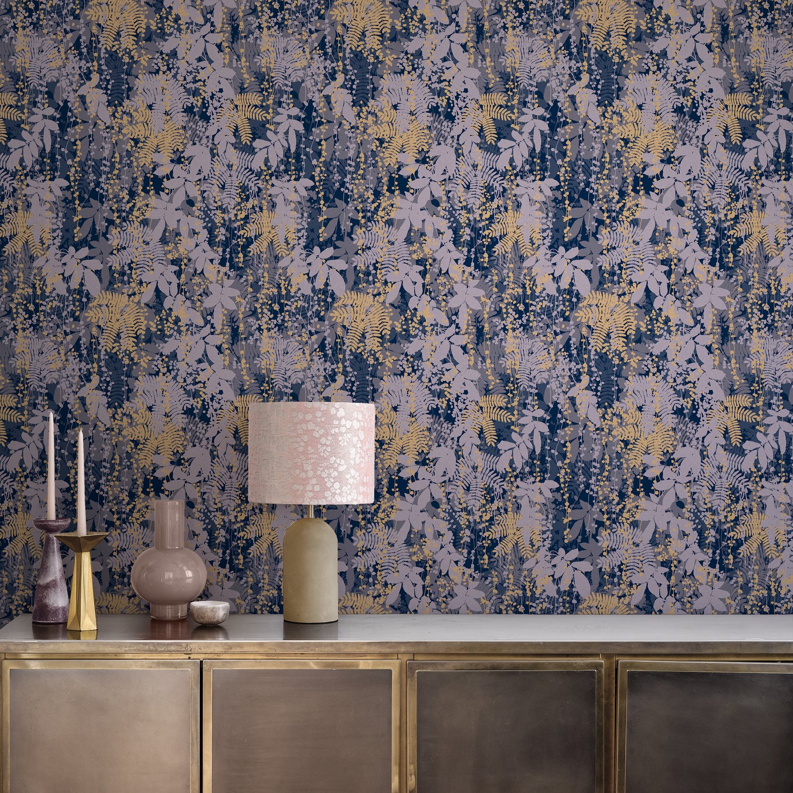 Canopy French Navy Wallpaper by Clarissa Hulse - 120382_ROOMSET_01.jpg