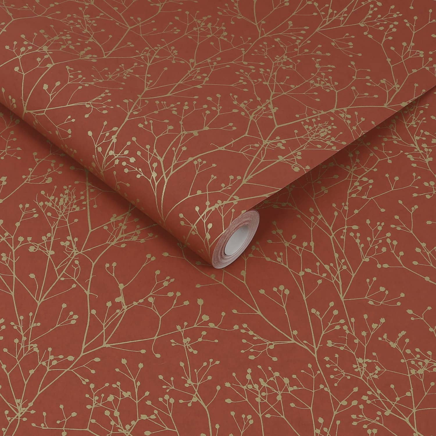 Gypsophila Paprika and Gold Wallpaper