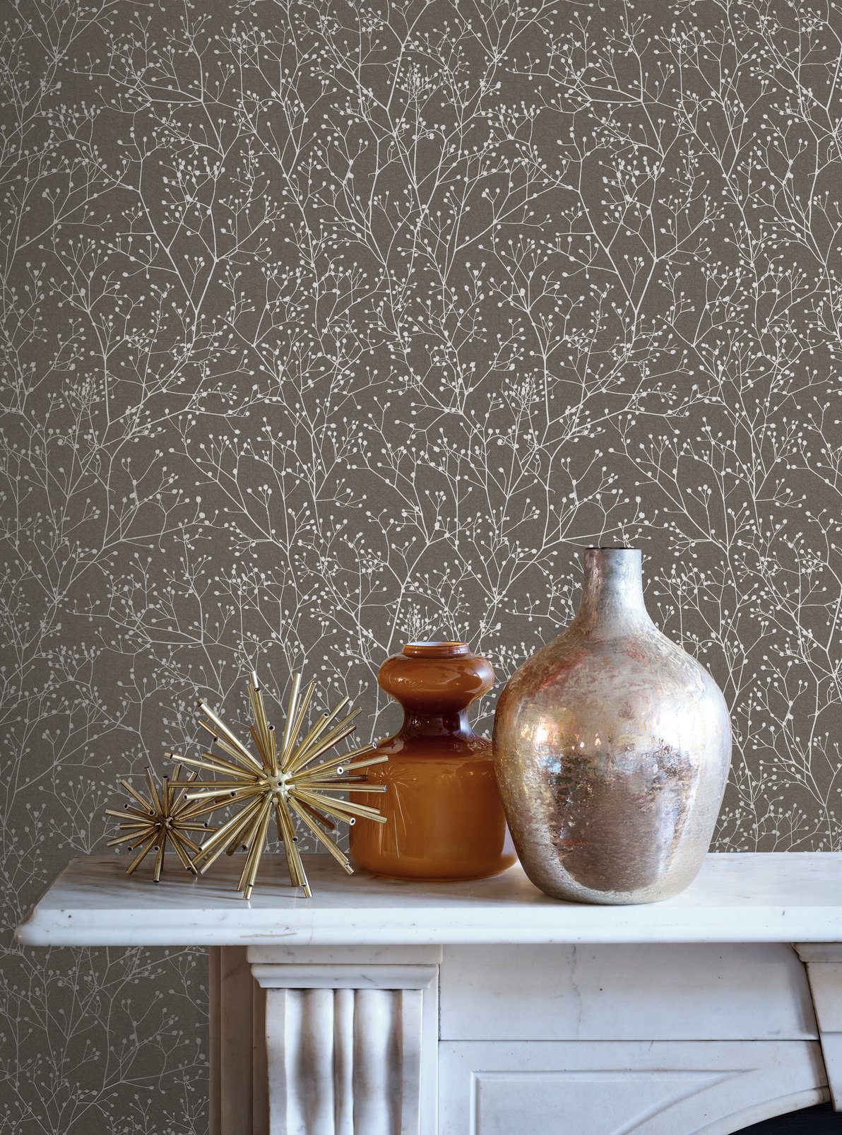 Gypsophila Mocha & Silver Wallpaper by Clarissa Hulse - 120369_ROOMSET_01.jpg