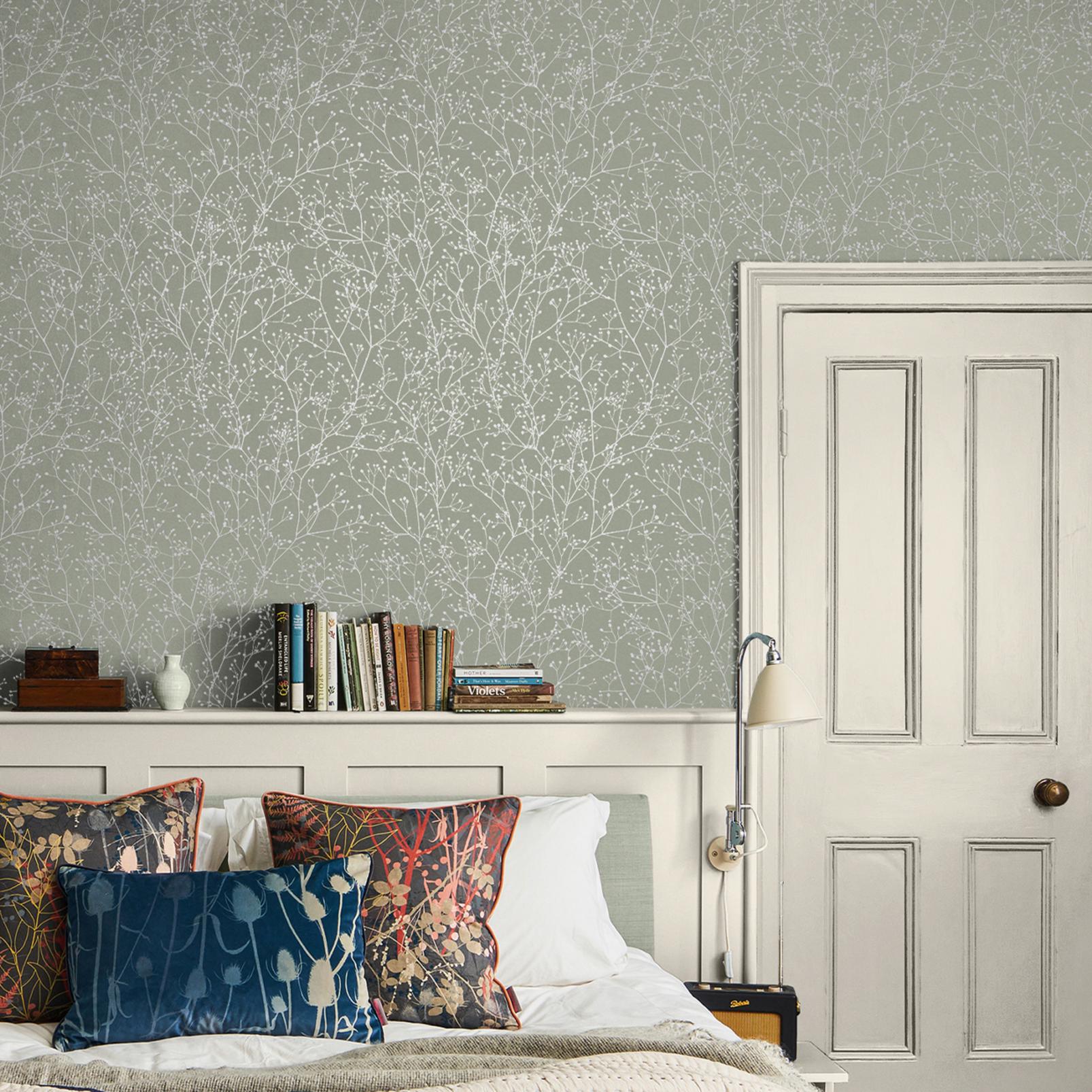 Gypsophila Spring Green & Silver Wallpaper by Clarissa Hulse - 120388_ROOMSET_GYPSOPHILA SPRING GREEN AND SILVER_01.jpg