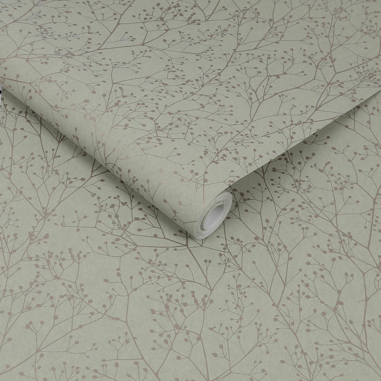 Gypsophila Spring Green & Silver Wallpaper by Clarissa Hulse - 120388_ROLLSHOT_01.jpg