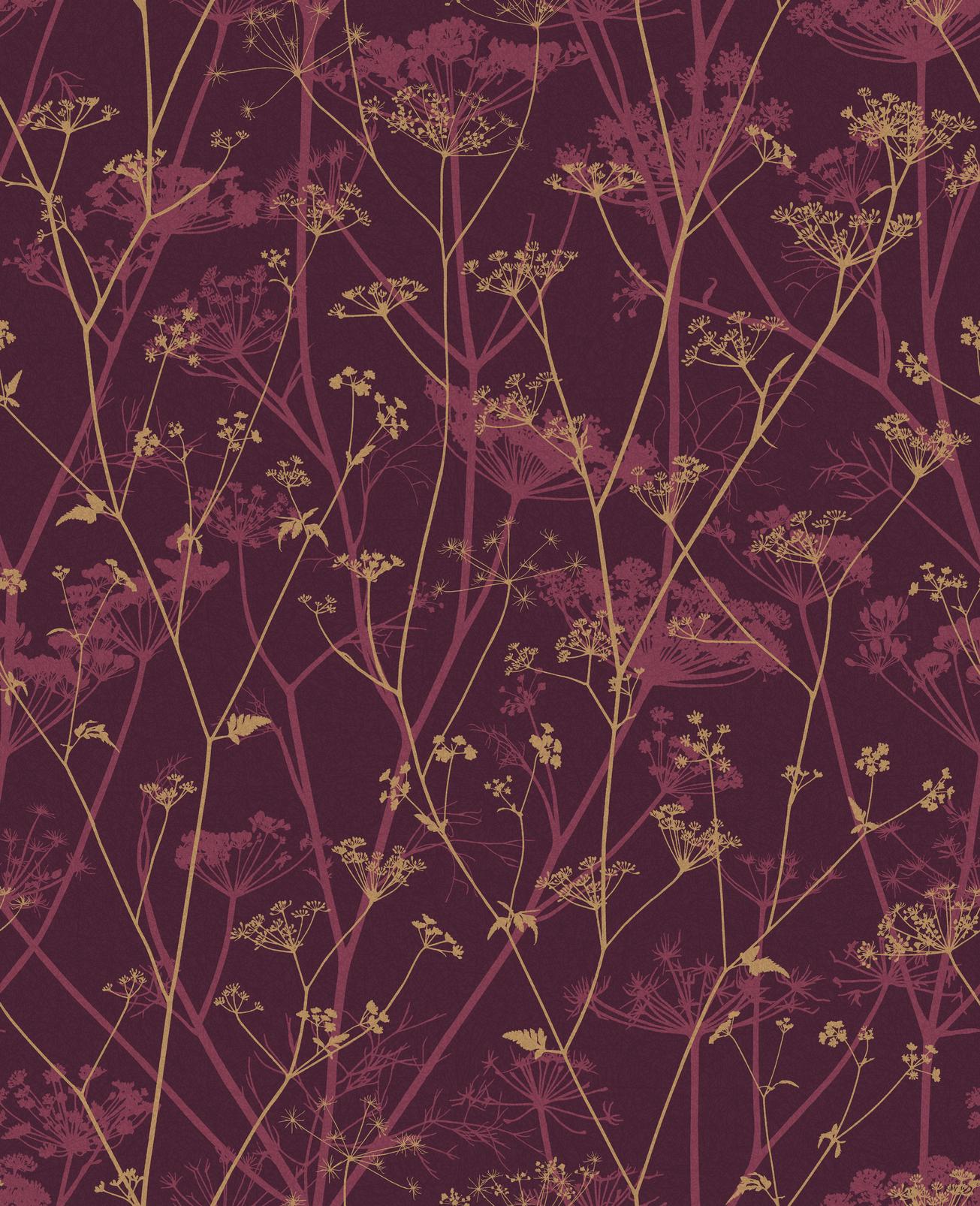 Wild Chervil Damson & Gold Wallpaper by Clarissa Hulse - 120397_TILE_02.jpg