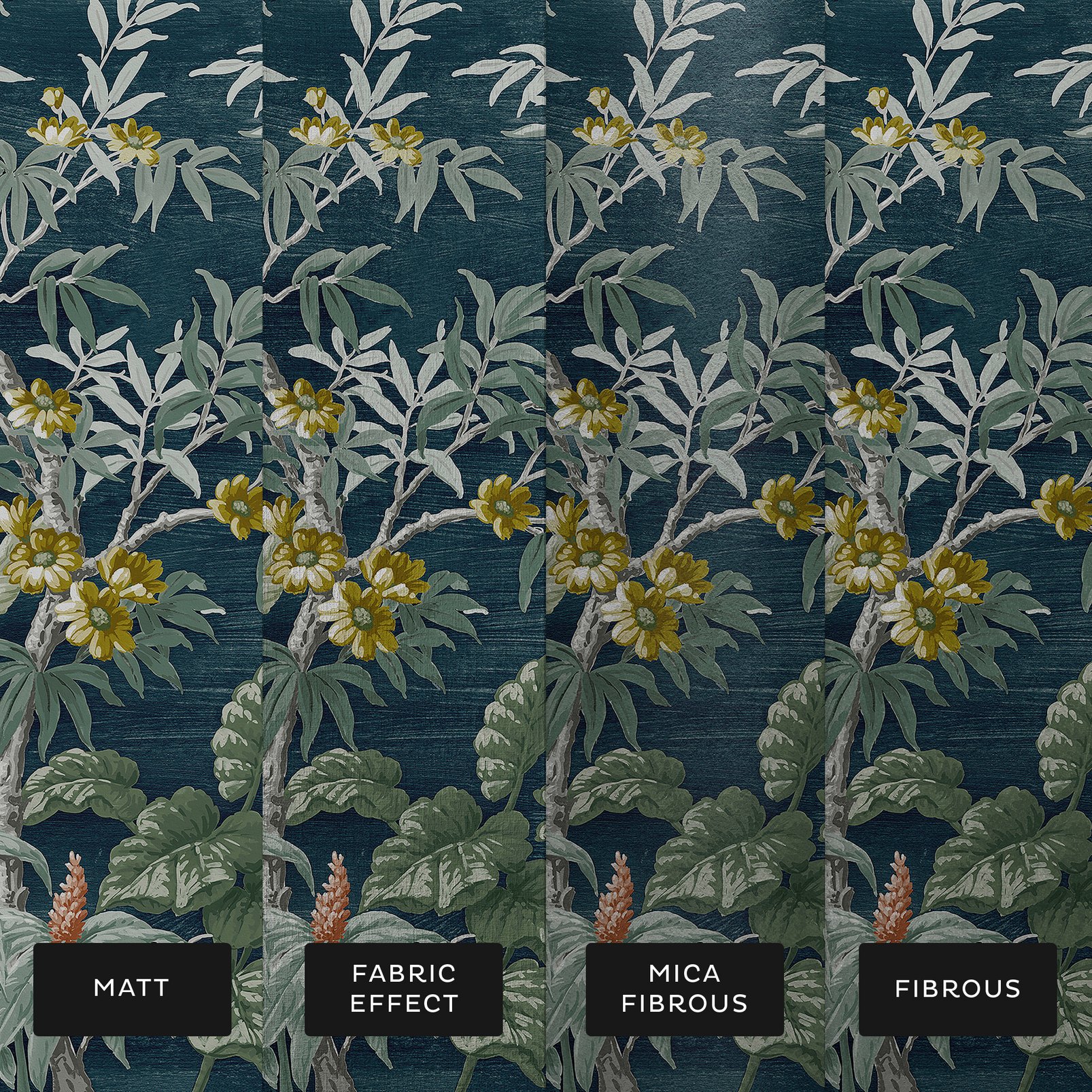 Vintage Tropical Night Bespoke Mural substrate information