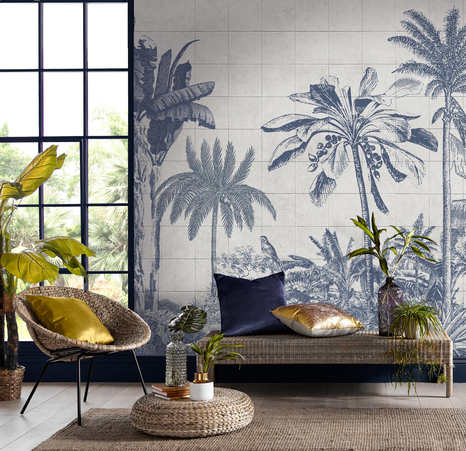 Tiled Jungle Blue Bespoke Mural - 114333_ROOMSET_01.jpg