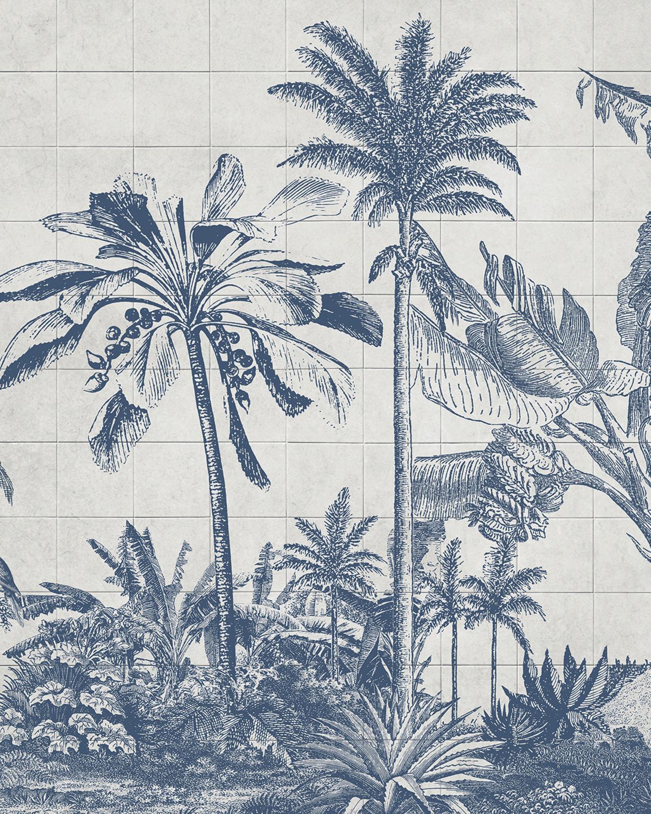 Tiled Jungle Blue Bespoke Mural - 114333_TILE_01.jpg