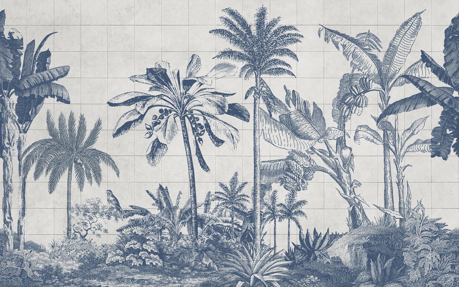 Tiled Jungle Blue Bespoke Mural - 114333_MAINTILE_01.jpg