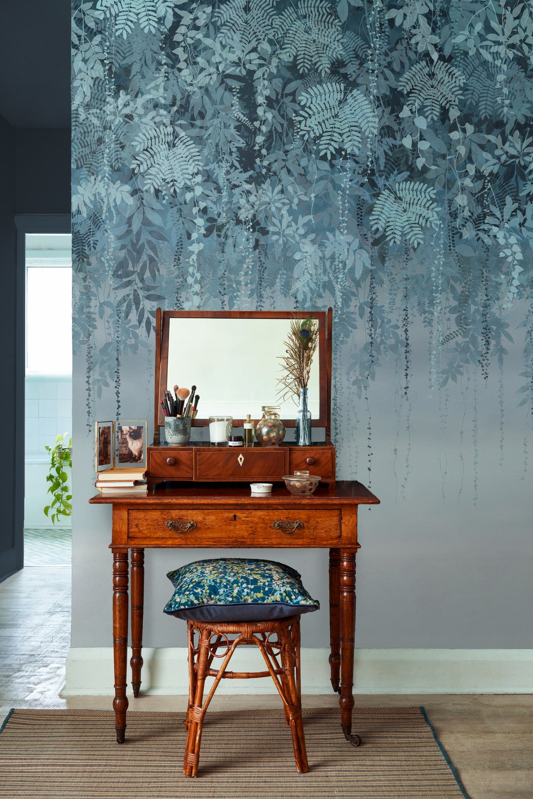 Enchanted Vale Midnight Bespoke Mural in a Roomset