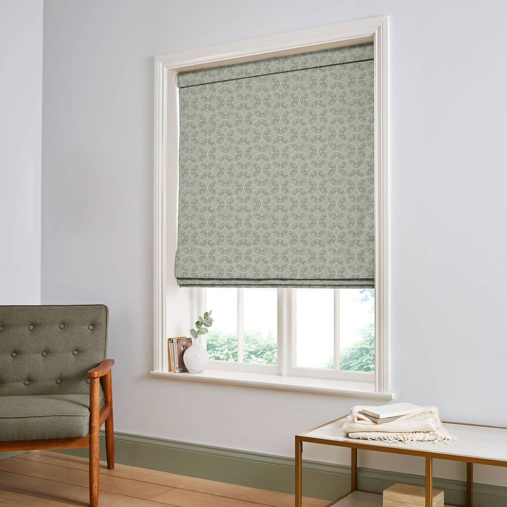 Hopwood Cottage Sage Roman Blind