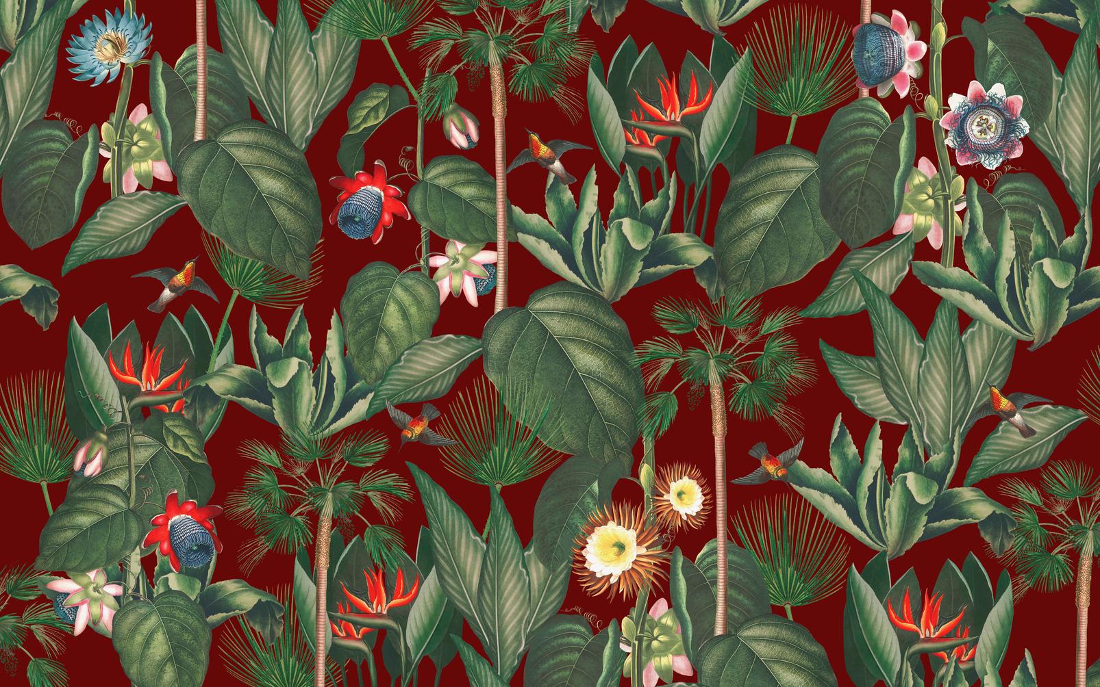 Botanique Jungle Rouge Bespoke Mural - 112476_MAINTILE_01.jpg