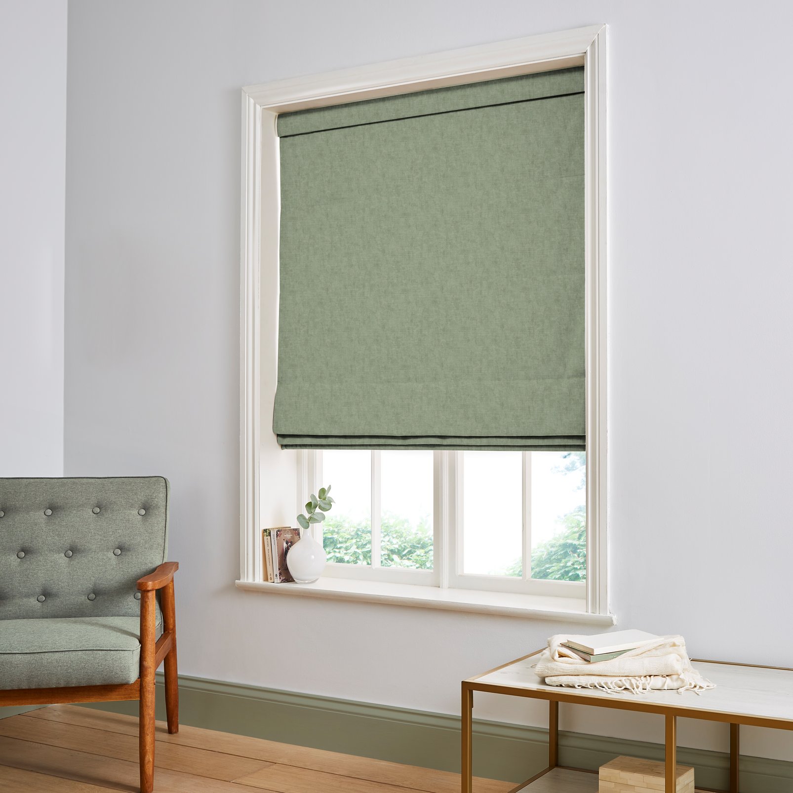 Organdy Sage Roman Blind - 120739rom_ROOMSET_01.jpg