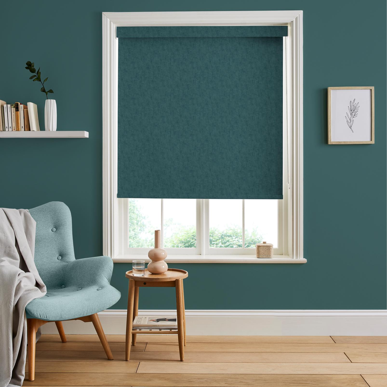 Organdy Teal Roller Blind - 120781rol_ROOMSET_01.jpg