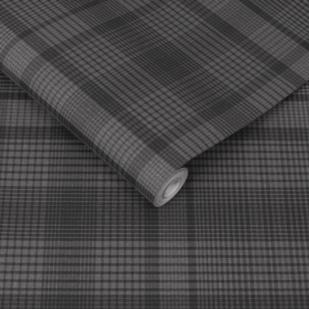 Heritage Plaid Charcoal Wallpaper