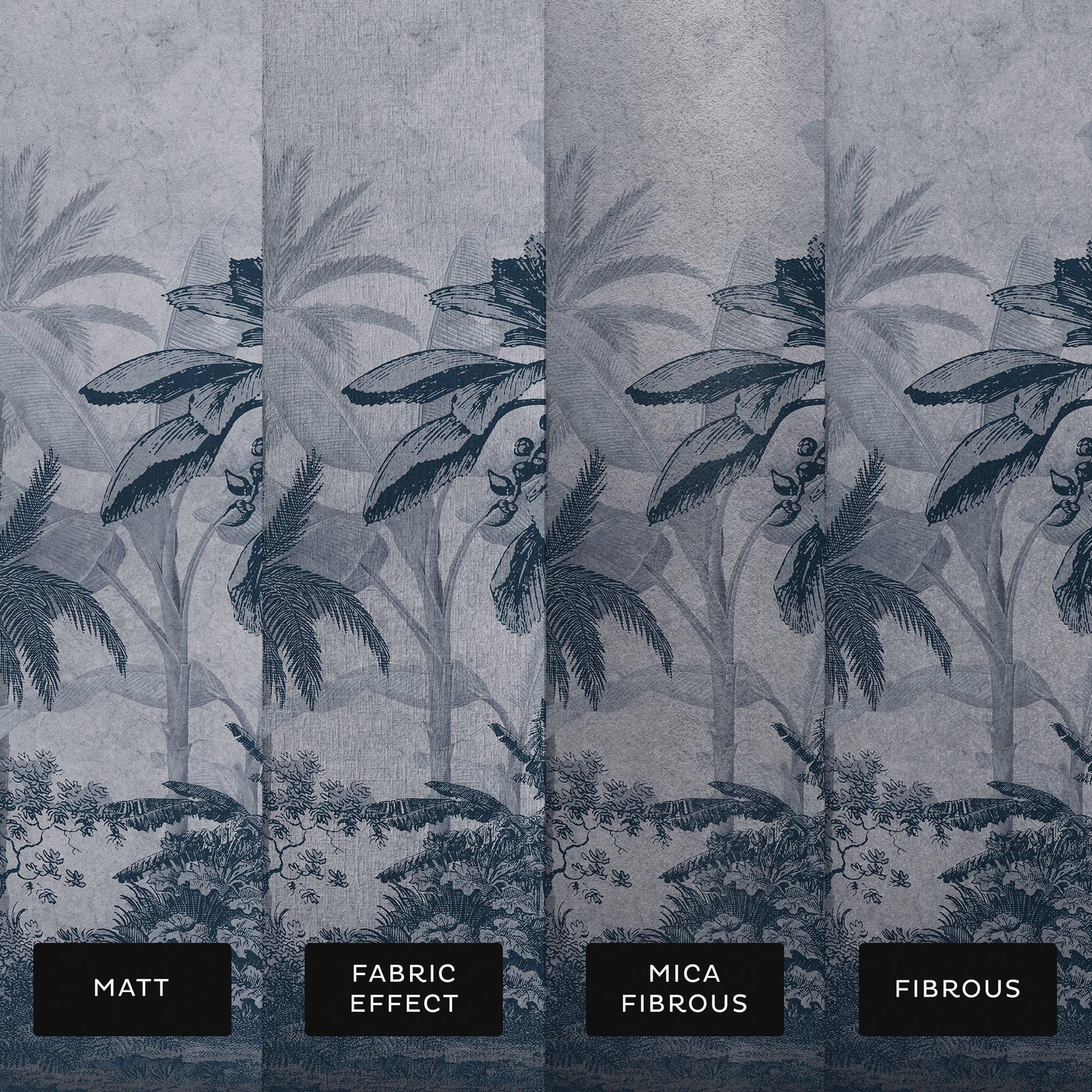 Vintage Jungle Navy Bespoke Mural