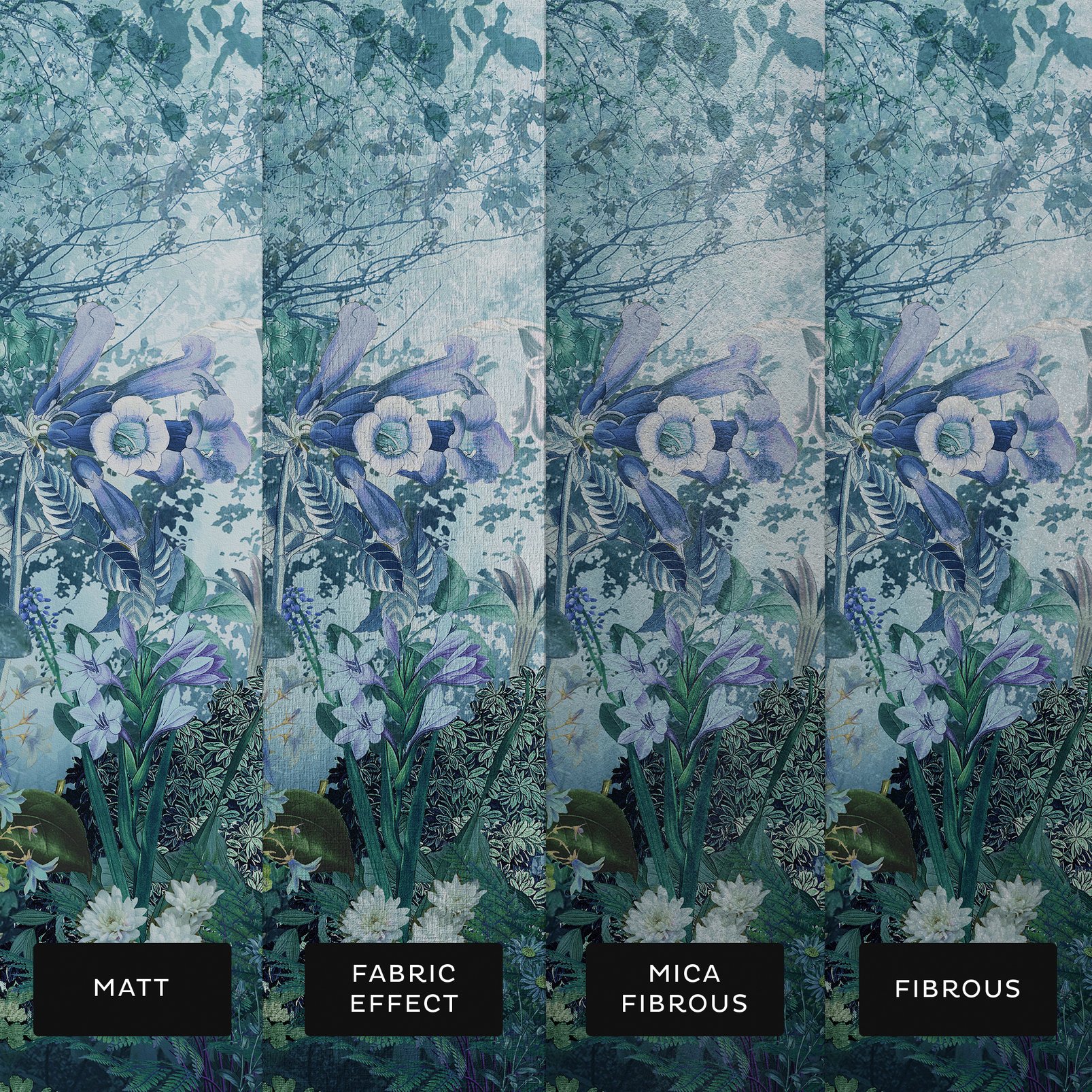 Fantasy Floral Twilight Bespoke Mural substrate information