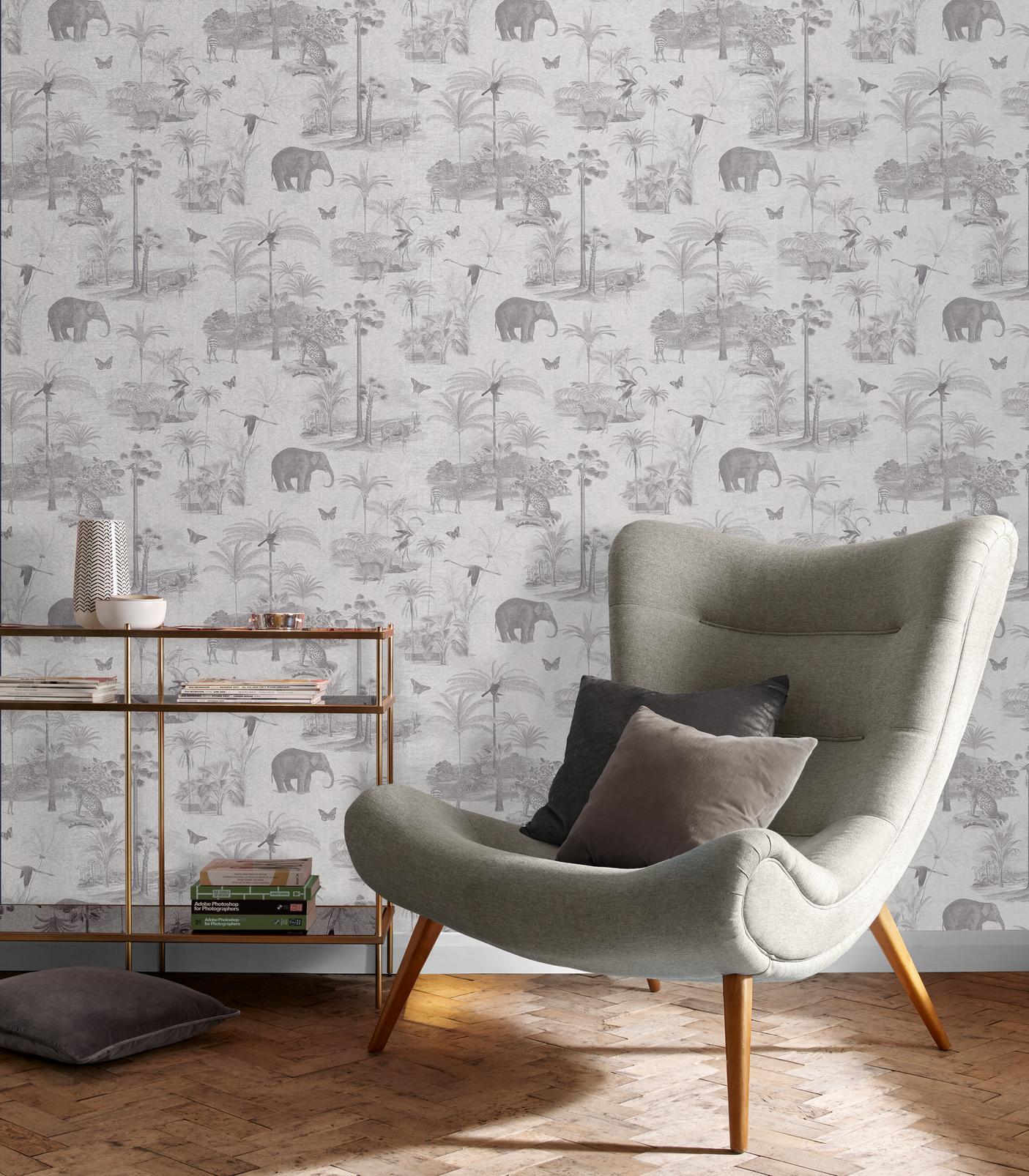 Tropique Zoo Canvas Wallpaper - 107599_ROOMSET_01.jpg