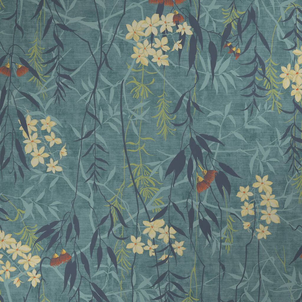 Obassia Silk Teal Wallpaper