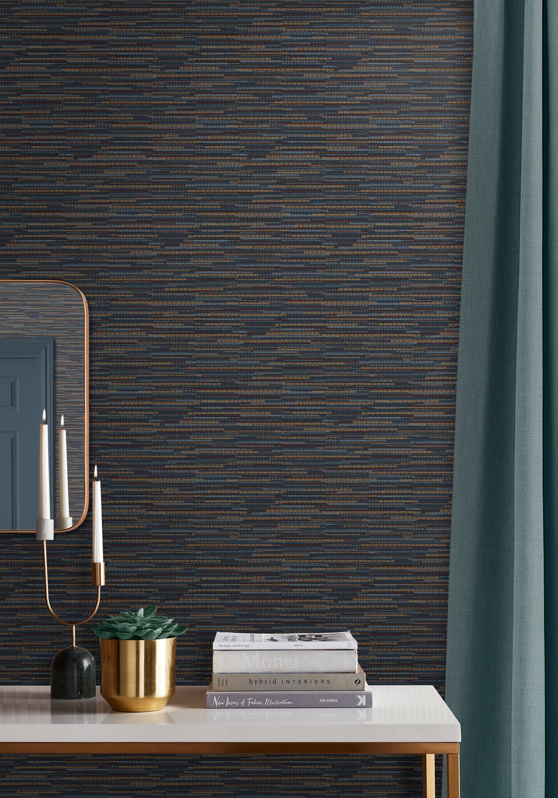 Empress Grasscloth Navy Wallpaper - 120659_ROOMSET_EMPRESS GRASSCLOTH NAVY_01.jpg