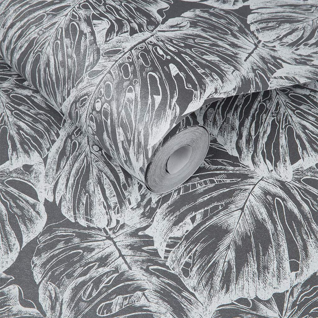 Tropical Pewter Wallpaper