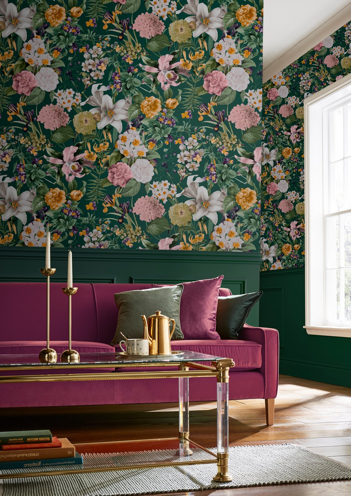 Glasshouse Flora Emerald Wallpaper - 113963_ROOMSET_GLASSHOUSE FLORA EMERALD_02.jpg