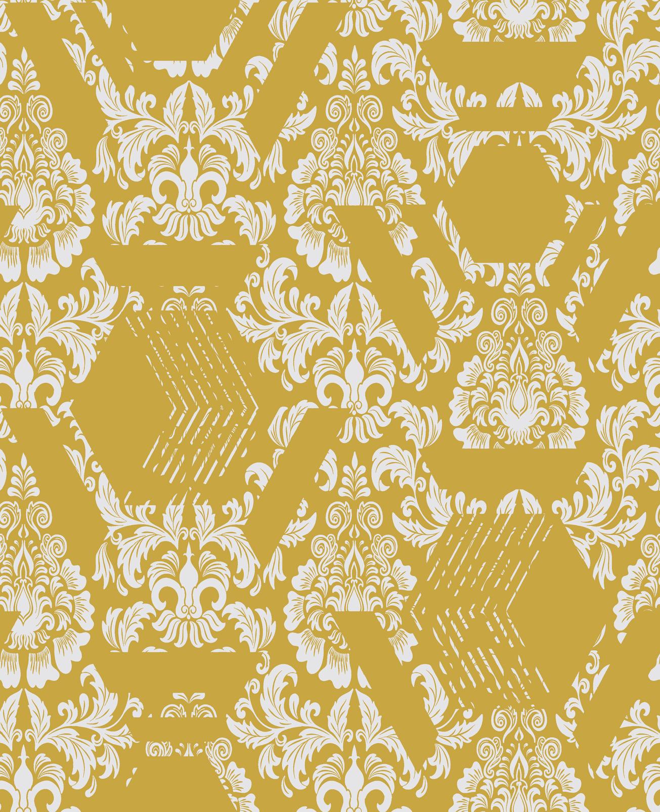 Geo Damask Yellow Wallpaper - 106446_TILE_GEO DAMASK YELLOW_01.jpg