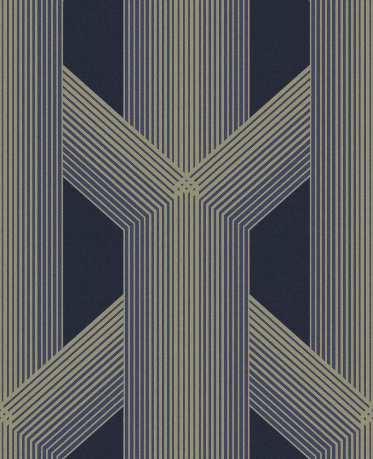 Lagom Geo Navy & Gold Wallpaper - 106762_TILE_LAGOM NAVY GOLD_01.jpg