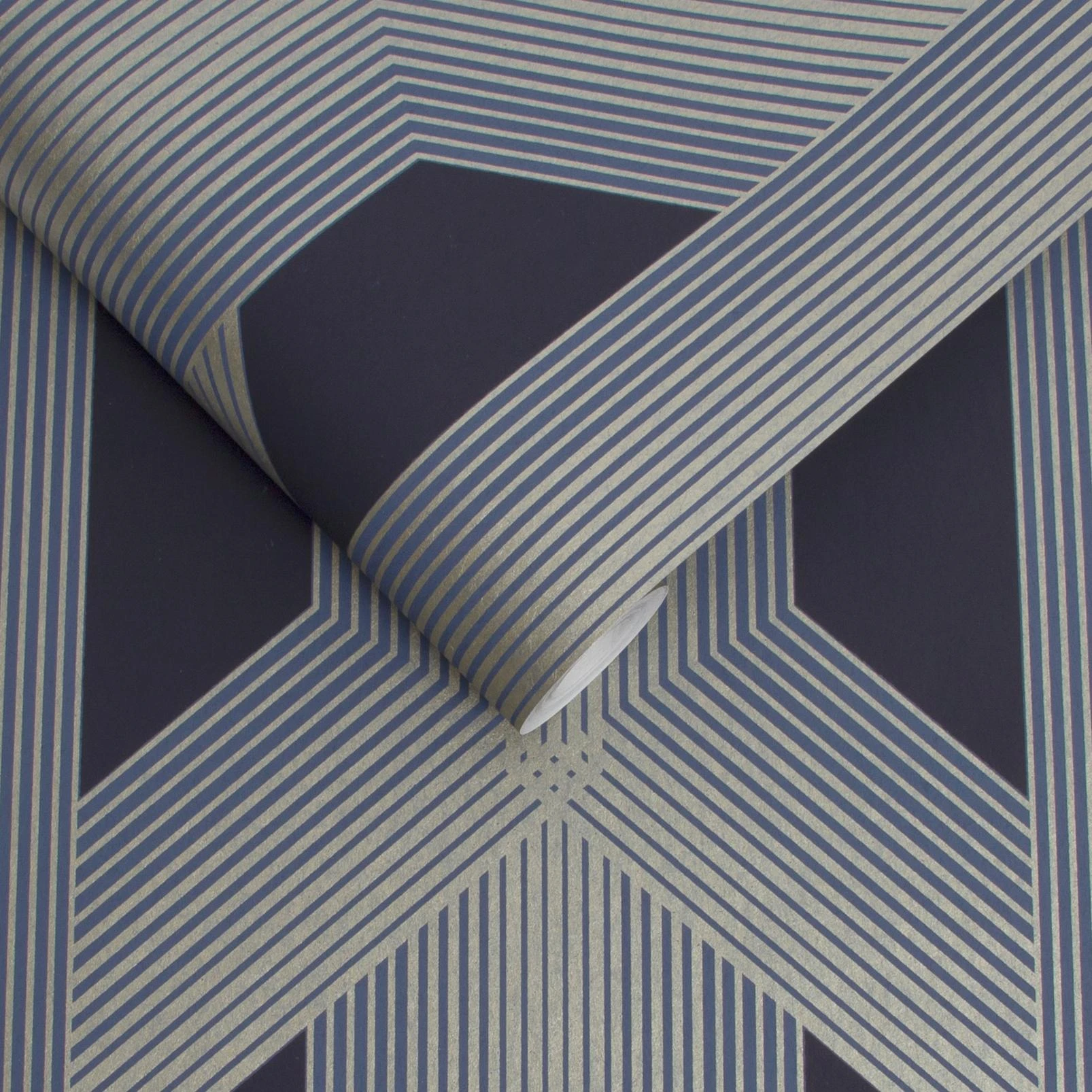 Lagom Geo Navy & Gold Wallpaper - 106762_ROLLSHOT_LAGOM NAVY GOLD_02.jpg