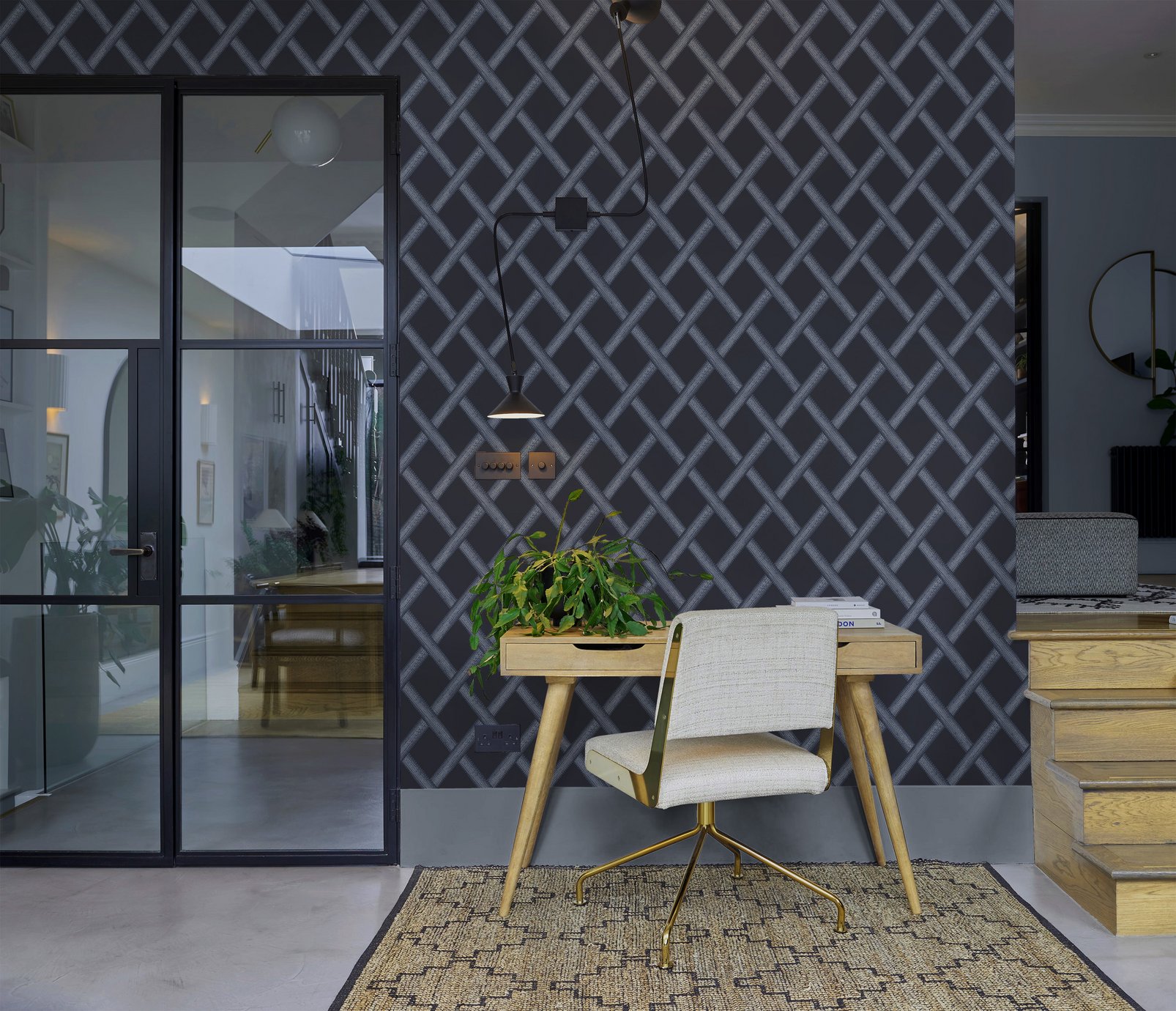 Greenskeeper Geo Navy Wallpaper - 120632_ROOMSET_GREENSKEEPER GEO NAVY_01.jpg