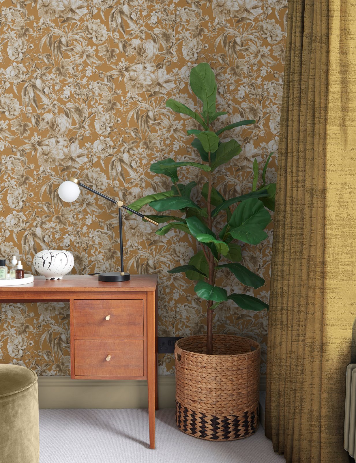 Arcane Garden Ochre Wallpaper - 120709_ROOMSET_ARCANE GARDEN OCHRE_01.jpg