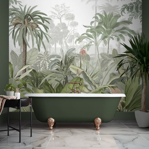 Paradise Jungle Palm Bespoke Mural in a Roomset