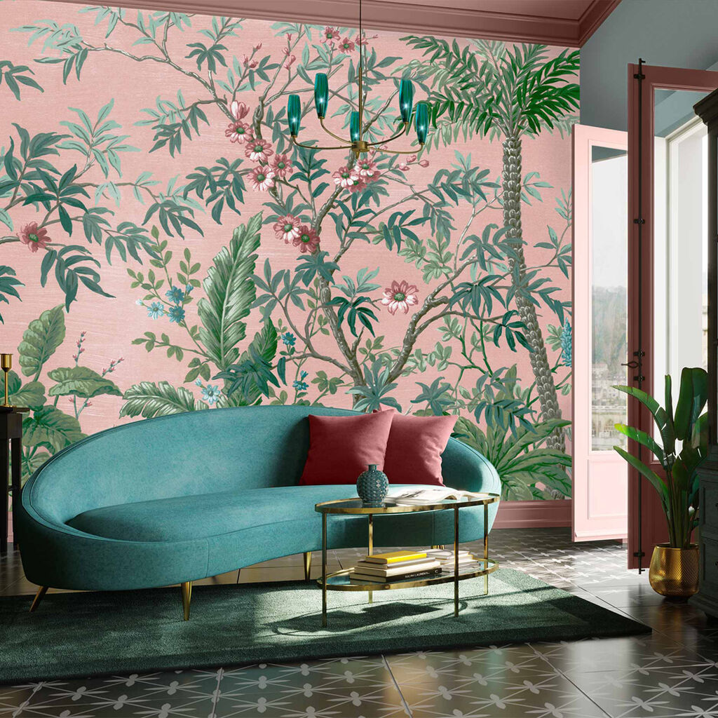 Vintage Tropical Blush Bespoke Mural