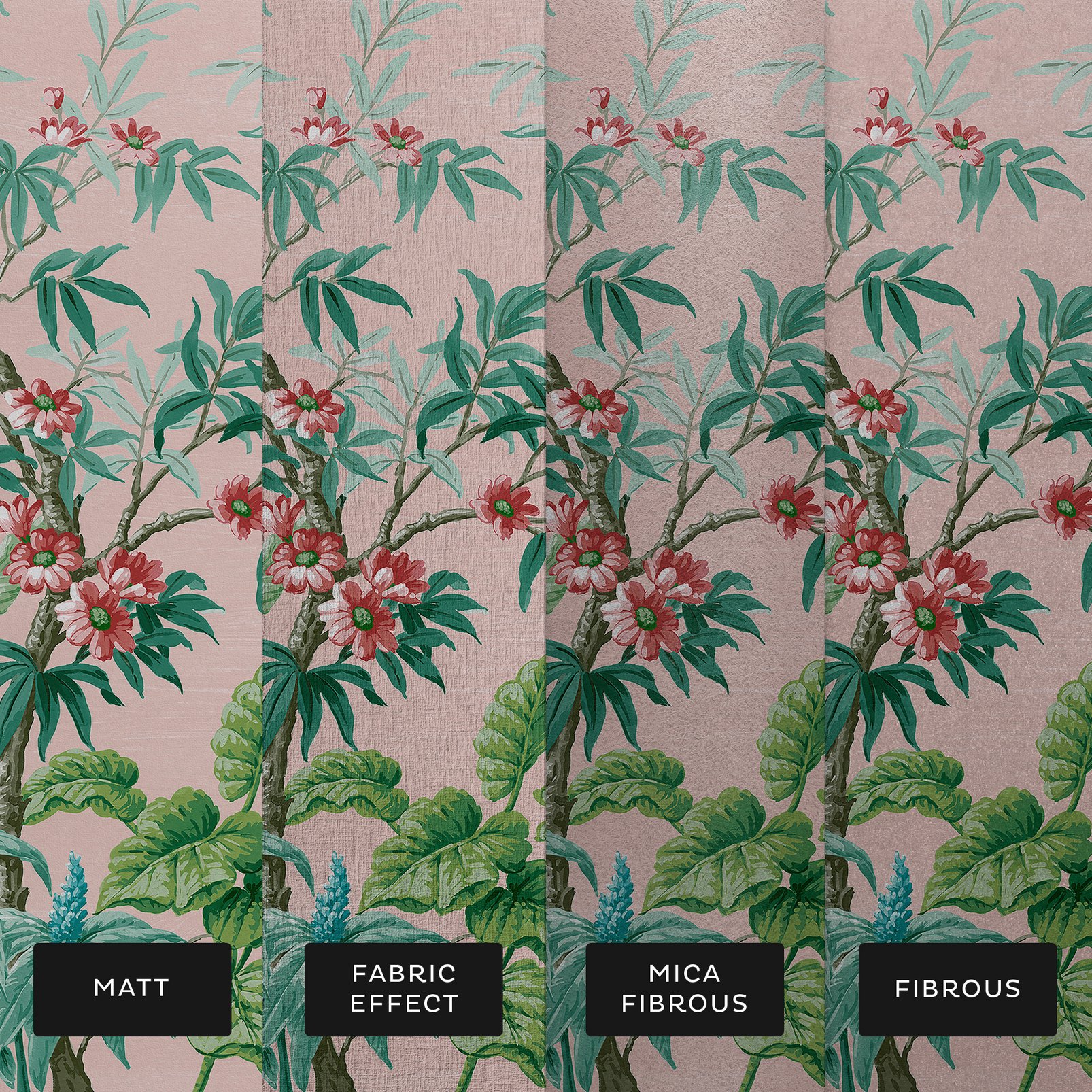 Vintage Tropical Blush Bespoke Mural