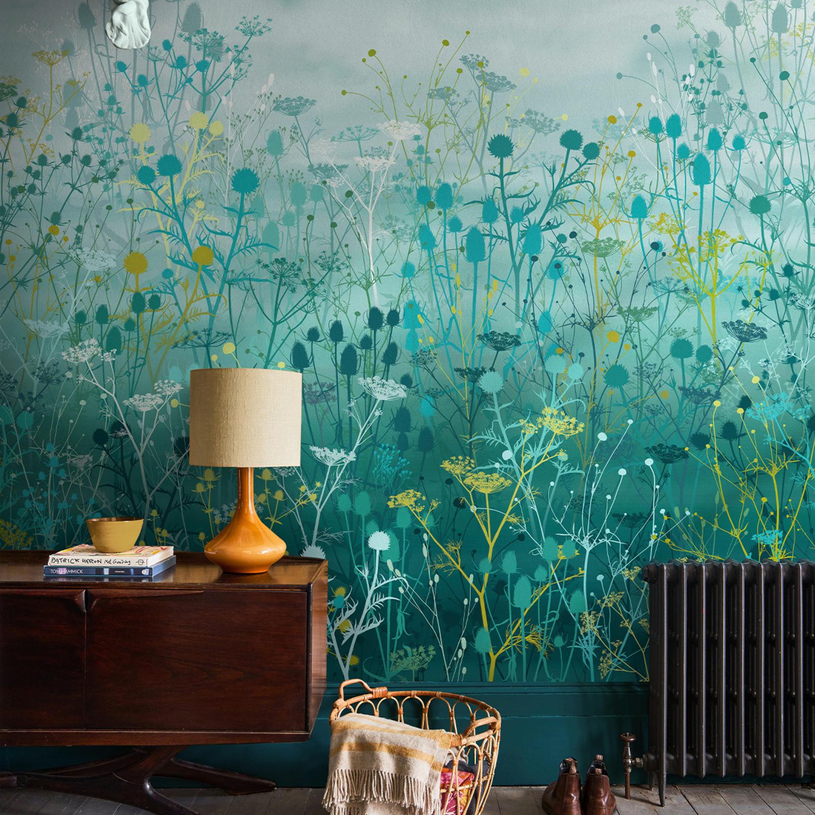 Tania's Garden Peacock Bespoke Mural by Clarissa Hulse - 120417_ROOMSET_TANIA'S GARDEN PEACOCK MURAL_01.jpg