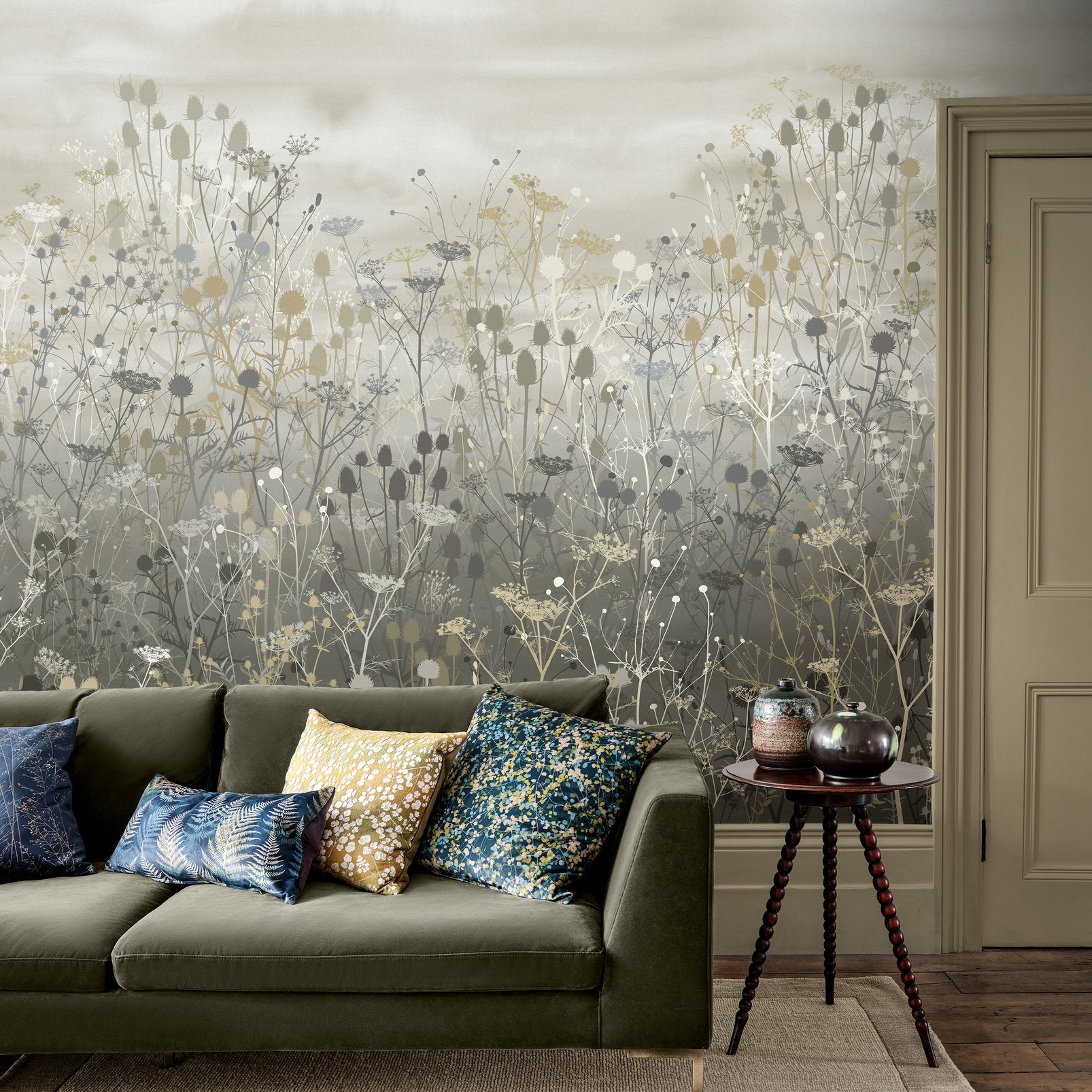 Tania's Garden Pebble Bespoke Mural in a Roomset